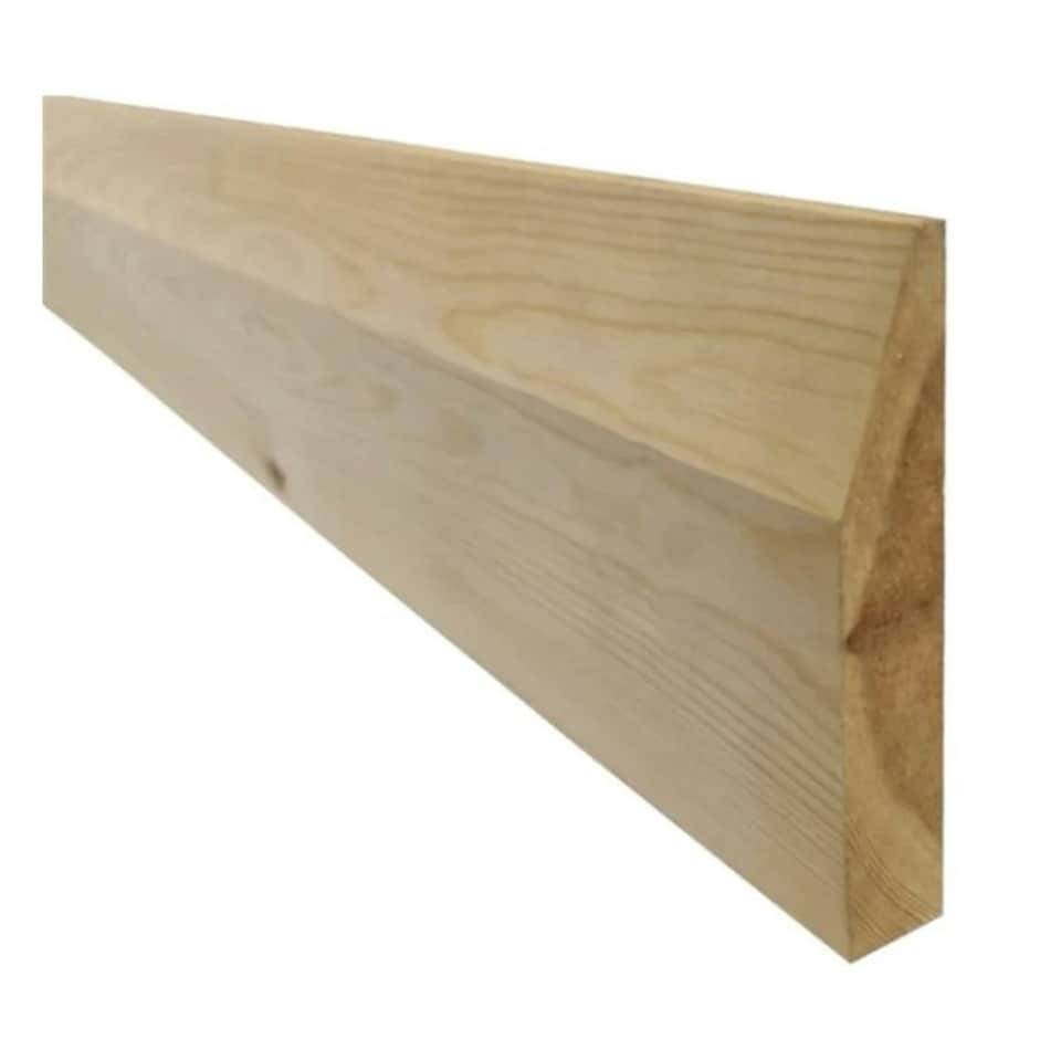 image 1 of PACK OF 5 (Total 5 Units) - 25mm x 125mm (21mm x 118mm Finish) Chamfered Softwood Skirting Board Board - 1.2m Length