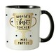 image 1 of Personalised Best Teacher Black Handled Mug White