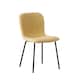 image 5 of Set of 4 Teddy Faux Fur Stitched Design Dining Chairs Yellow Bella by MCC