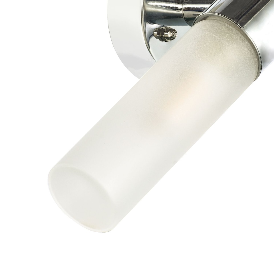 image 1 of Modern Chrome IP44 Rated Bathroom Wall Light Fitting with Tubular Glass Shades | Chrome