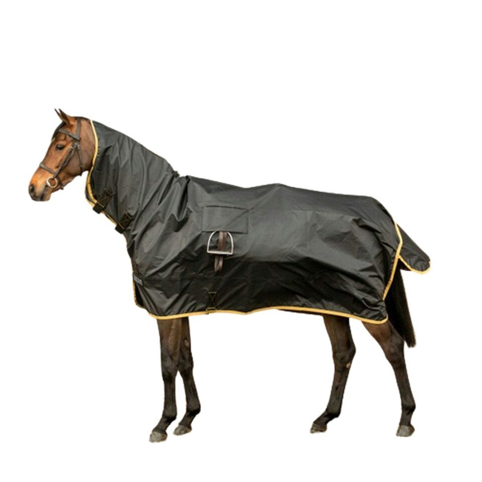 image 1 of Supreme Products Pro Groom High-Neck Horse Rain Sheet - Black/Gold - XL