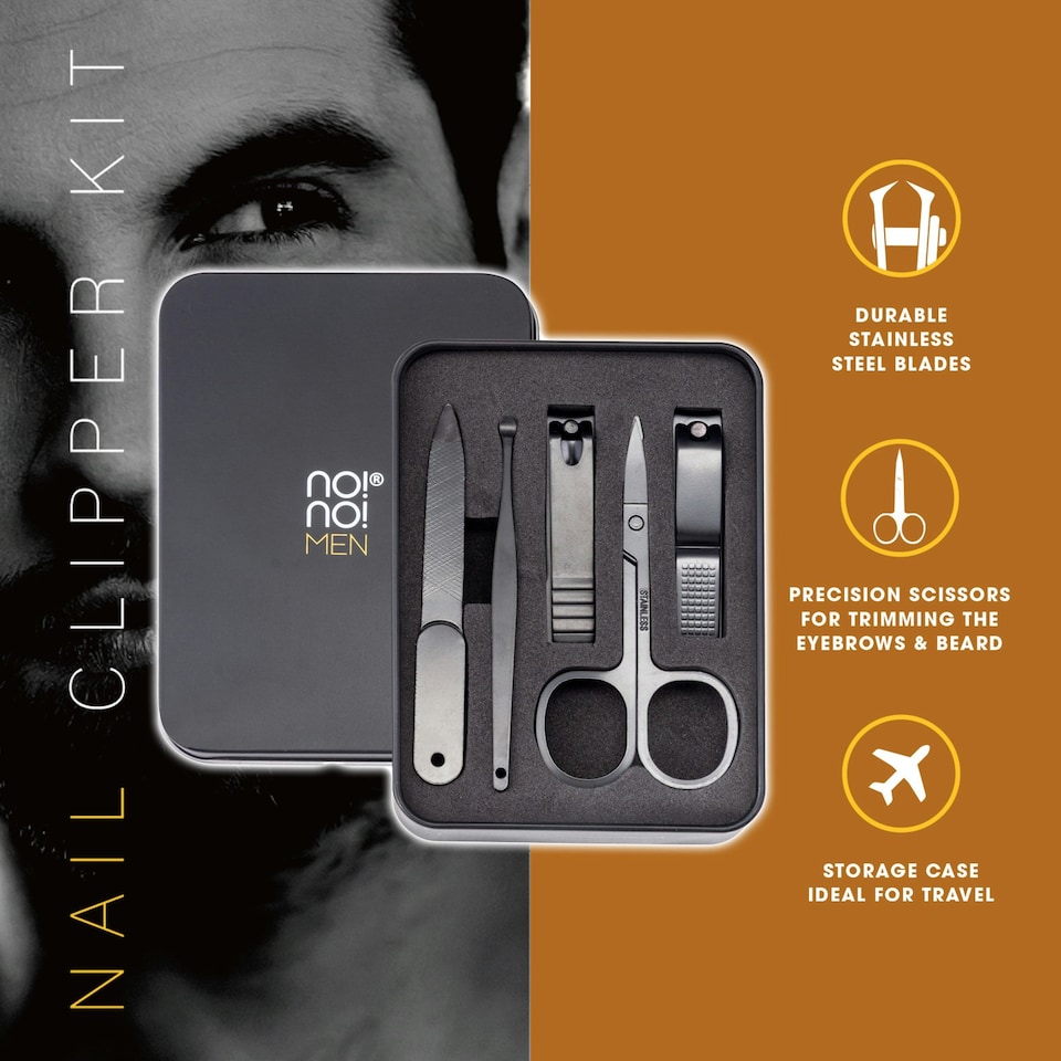image 1 of No!No! Men's Nail Grooming Kit Black