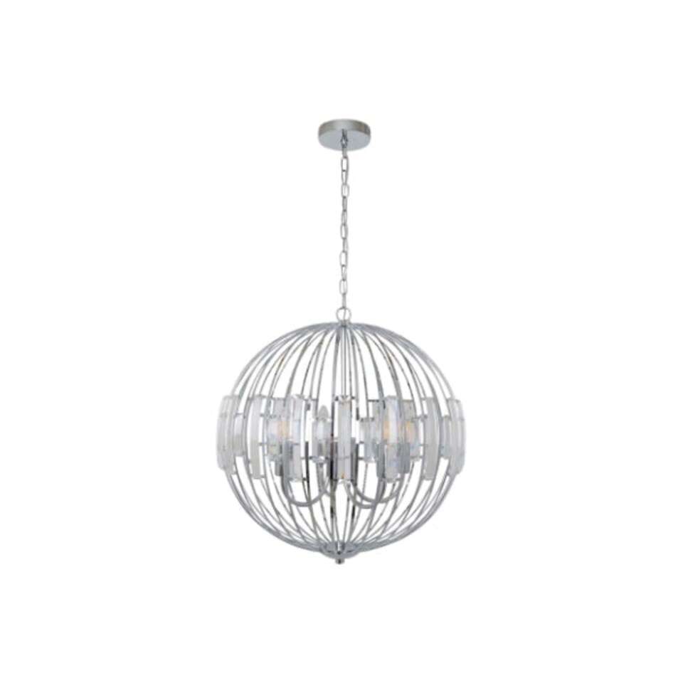image 1 of Noemi Polished Chrome & Crystal Ceiling Pendant
