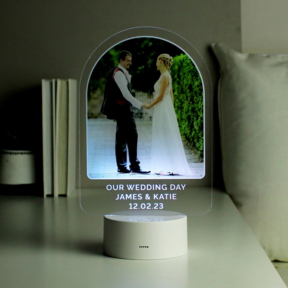 image 1 of Personalised Free Text & Photo Upload LED Colour Changing Light