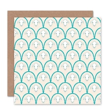 Cute White Pattern Sheep Art Blank Just to Say Card