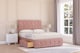image 2 of Sloomy Cambridge Pink Plush Divan Bed Base 2 Drawers Foot-End With 54 Inch Floor Standing Headboard & 12 Inch Matching Footboard | Pink | Pink | Double | 1