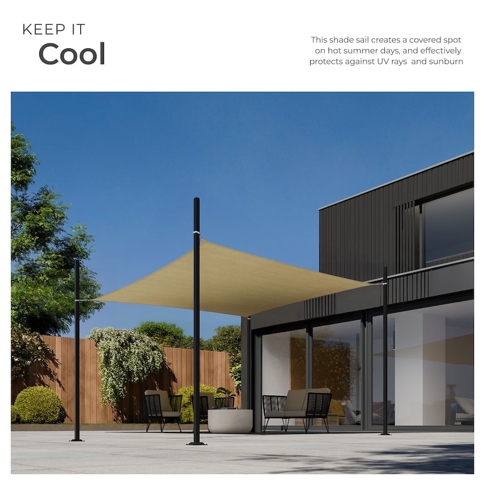 image 1 of Sun Sail Sonny, UV Protected, Water-Resistant and Anti-Tear | Cream | sand | 3 x 4 m | 1