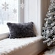 image 2 of Living and Home Plush Throw Pillow Cover Pillowcase, Dark Grey-50x30cm | Grey | Dark Grey