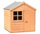 image 3 of Playhut 4 x 4 Feet Single Door with One Opening Window Playhouse | Brown