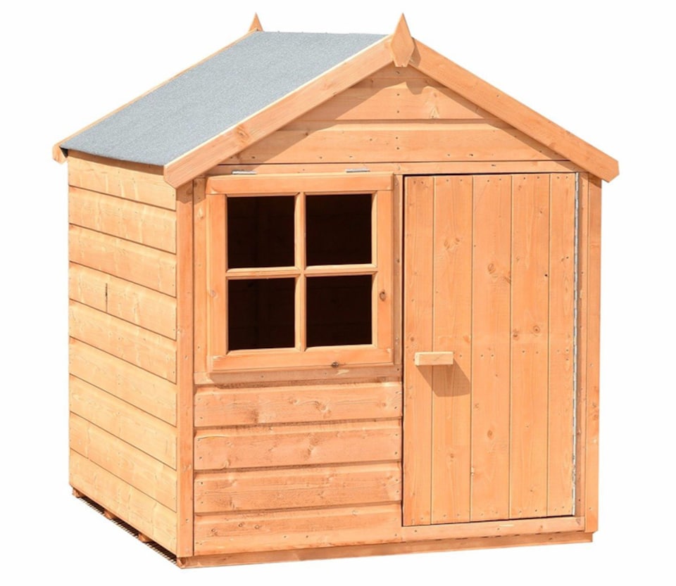image 1 of Playhut 4 x 4 Feet Single Door with One Opening Window Playhouse | Brown
