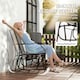 image 3 of Outsunny Double Glider Companion Rocking Garden Chairs Loveseat Grey and Brown