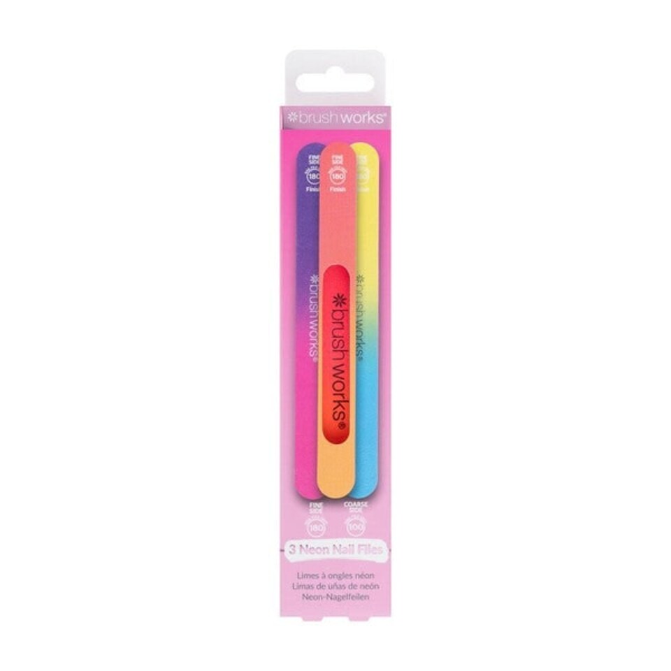 image 1 of Brushworks Neon Nail Files - 3 Pack