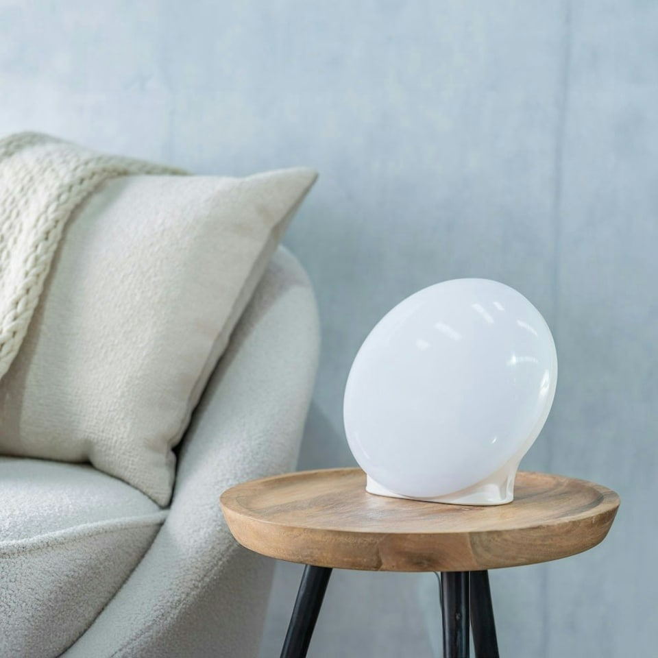 image 1 of ValueLights Daylight Gifting Dimmable Matte White Sad Lamp and Integrated LED 15W White Mix 6500K Bulb