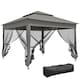 image 1 of Outsunny 3 x 3m Pop Up Gazebo, Doubleroof Garden Tent with Netting and Carry Bag, Party Event Shelter for Outdoor Patio, Dark Grey