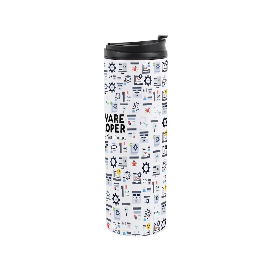 image 1 of Novelty Software Devleoper Travel Flask - Reusable Stainless Steel Tumbler Gift