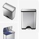 image 2 of Simplehuman 46L Rectangular Recycling Kitchen Pedal Bin, Brushed Stainless Steel