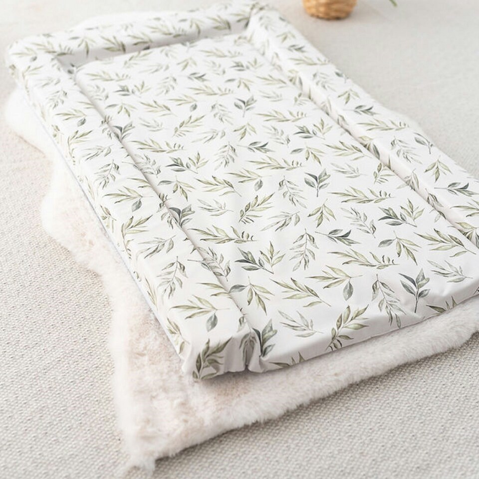 image 1 of Gilded Bird Flat Baby Changing Mats - Linen Leaves