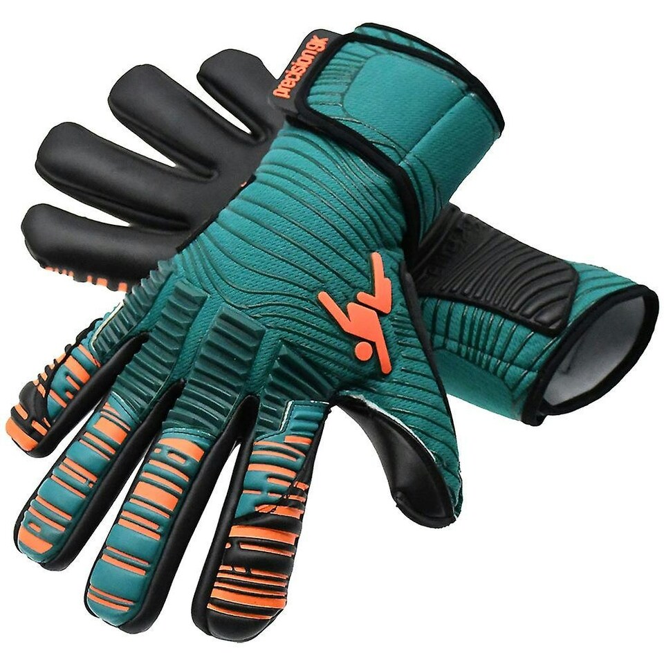 image 1 of Precision Unisex Adult Elite 2.0 Contact Goalkeeper Gloves - Teal/Fluorescent Orange/Black - 10