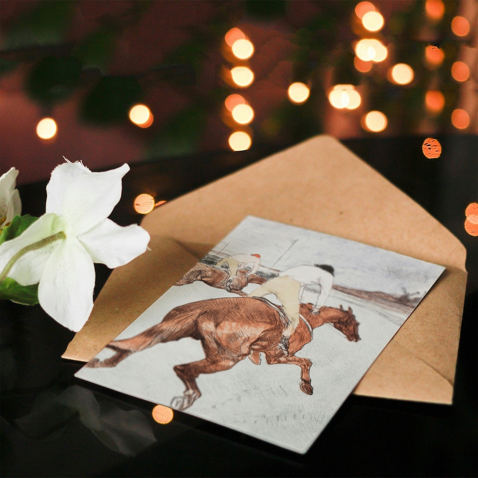 image 1 of Toulouse Lautrec Art Card The Jockey Horse Racing