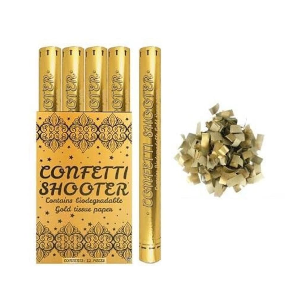 image 1 of Gold Paper Biodegradable Large Confetti Cannon 50cm