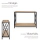 image 3 of Console Table Tacoma - with 2 shelves and side X-braces | Brown | industrial wood light, oak Sonoma | 100 x 35 x 80,50 cm | 1