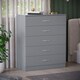 image 1 of Vida Designs Riano 5 Drawer Chest of Drawers Bedroom Storage, Grey