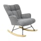 image 1 of Alivio Comfortable Teddy Rocking Arm Chair with High Backrest (Grey)