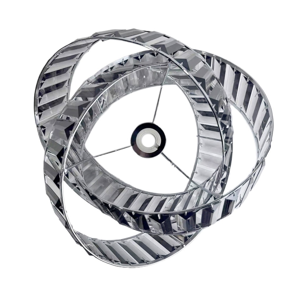 image 1 of VOLTICO 3 Tier Crystal Ceiling Light Shade Grey | Modern Interlocking Ring Pendant Lampshade E27