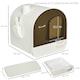 image 7 of PawHut Cat Litter Box Kitten Litter Tray w/ Lid, Scoop, Filter, Flap Door