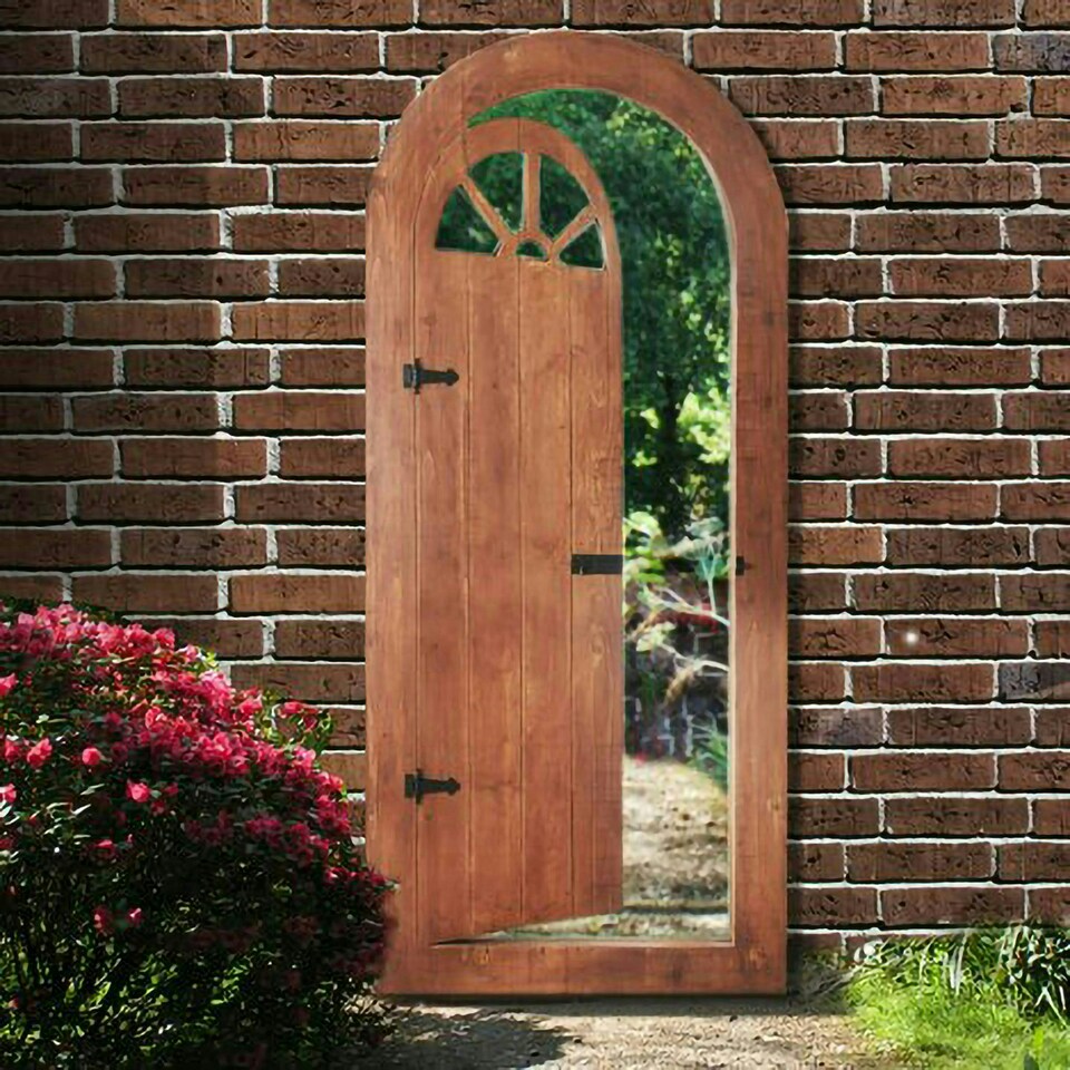 image 1 of Primrose Glass Illusion Wooden Garden Mirror Gate