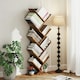 image 5 of HOMCOM 9-Tier Tree Bookshelf with Steel Frame for Living Room, Rustic Brown