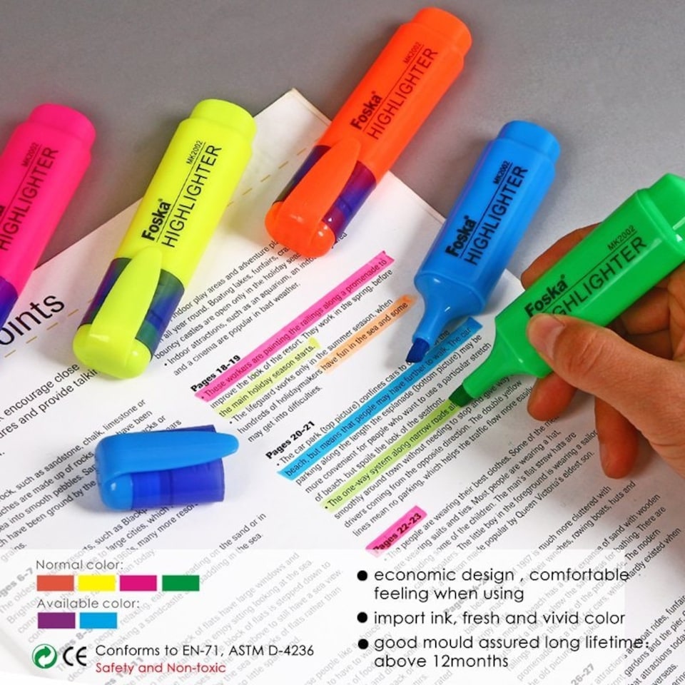 image 1 of Pack of 4 Multi Colour Highlighter Pens