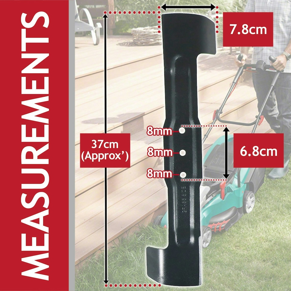 image 1 of SPARES2GO Metal Cutter compatible with Bosch Rotak 36 37 Ergoflex Lawnmower (37cm)