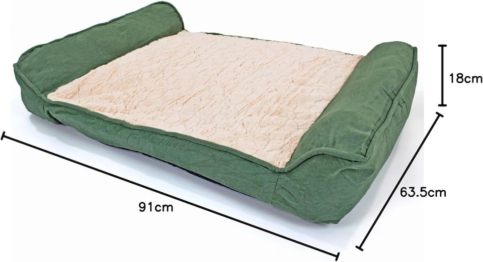 image 1 of Actiaspet - Deluxe Orthopaedic Dog Sofa Bed (Green, Large)