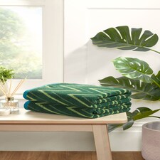 Helix Pure Cotton Hand Towels Set Of 2 | Green | Hand towel | 2