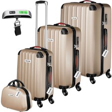 Suitcase Set Cleo - 3 suitcases, 1 beauty case, including luggage scales and tags | Cream | champagne | 1