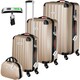 image 1 of Suitcase Set Cleo - 3 suitcases, 1 beauty case, including luggage scales and tags | Cream | champagne | 1
