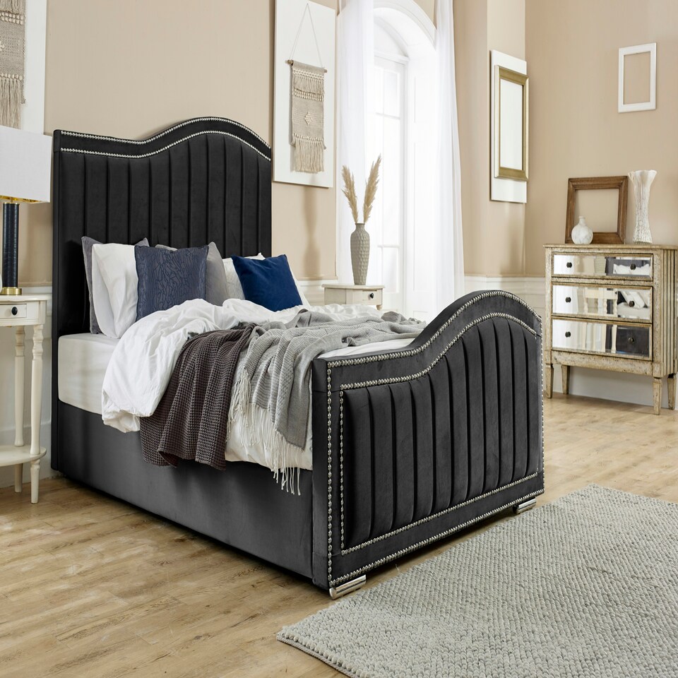Kendrick Plush King Bed Frame - Black