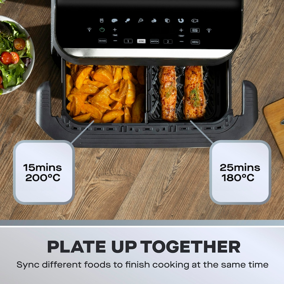 image 1 of Daewoo 10L Megadrawer Single or Double Air Fryer Dual Drawer Large Capacity