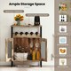 image 8 of COSTWAY Wine Cabinet Sideboard Kitchen Storage Cabinet N/A