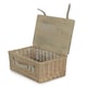 image 1 of Antique Wash Empty Picnic Basket with Pinewood Lid Brown | L