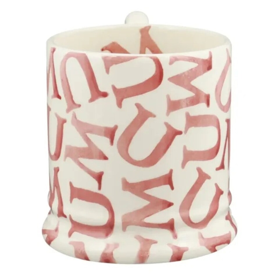 image 1 of Mug: 1 x 300ml Emma Bridgewater M.U.M Pink Half Pint Mug, Ceramic | White | 1