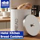 image 2 of Harbour Housewares Metal Bread Bin - Round Retro Bread Tin Canister Storage Jar Kitchen Caddy Food Storage Box Container | Black | Black