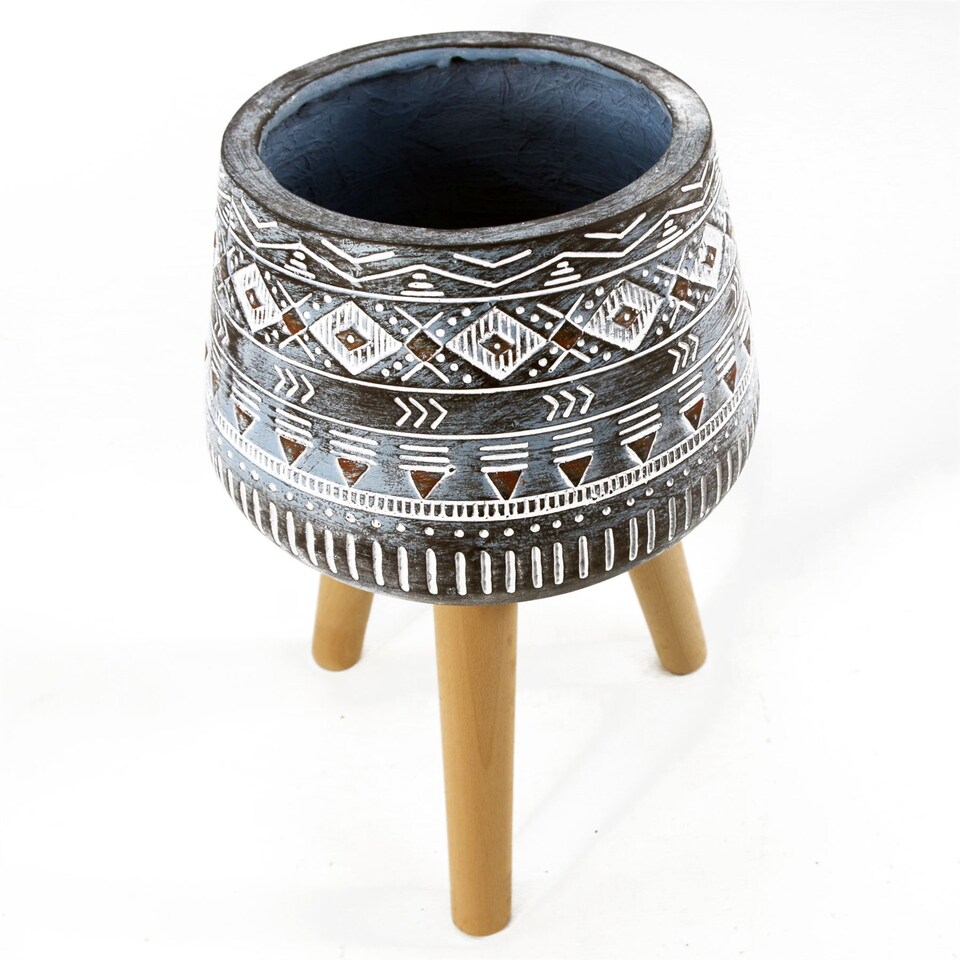 image 1 of 44cm x 26cm  Aztec Blue Composite  Large Planter | Blue