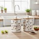 image 2 of Acorns & Oak Leaves Compost Caddy - Metal 2L Decorative Kitchen Food Waste Bin