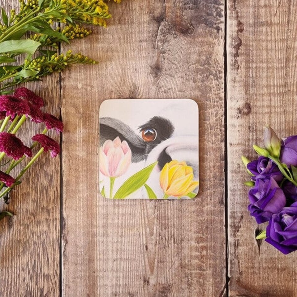 Lucy's Farm Tulip Moo Melamine Coaster
