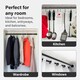 image 6 of Extendable Wardrobe Clothes Rail Rod Pole Black Stainless Steel Adjustable Store - Large (80-165cm) Black
