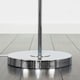 image 1 of ValueLights Jaspa Chrome Metal Wire Geometric Diamond Design Floor Lamp with Navy Blue Tapered Shade with LED GLS Bulb