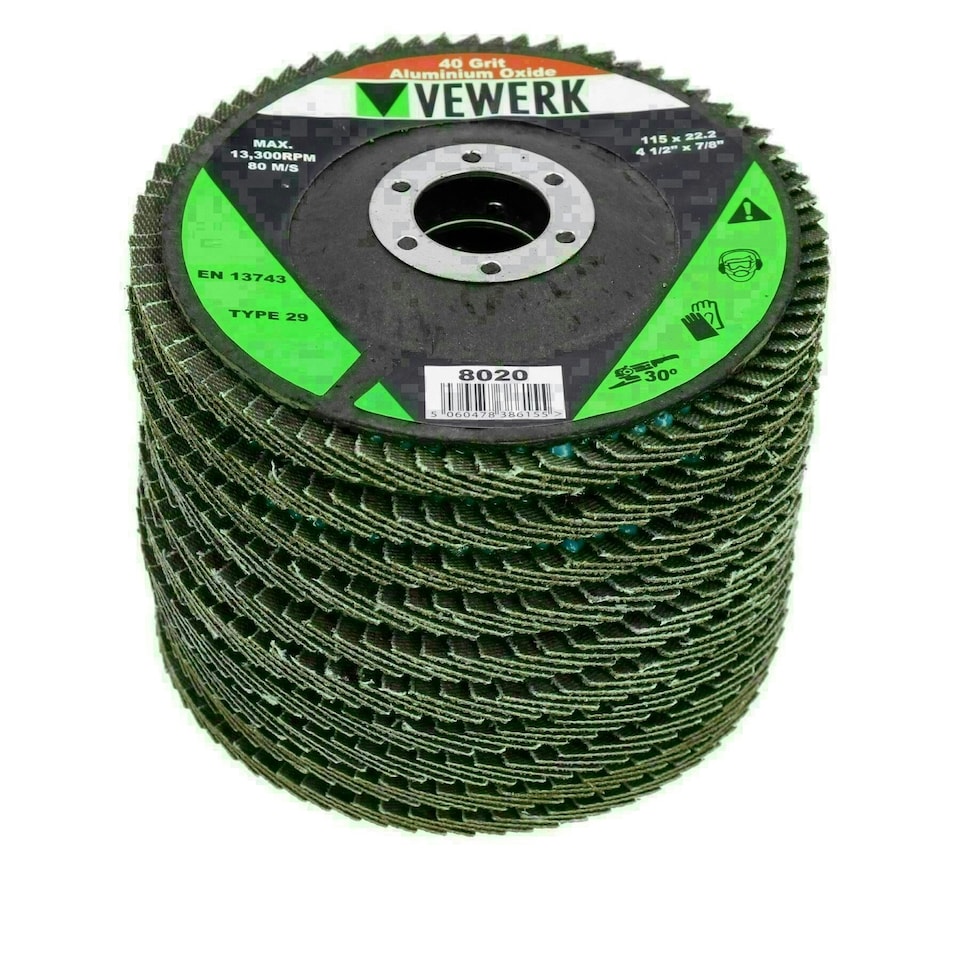 image 1 of 4-1/2" 115mm Mixed Grit Flap Flat Discs For Angle Grinders Removal Sanding 50pk