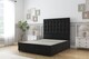 image 1 of Sloomy Alabama Black Plush Divan Bed Base 4 Drawers With 26 Inch Strutted Headboard | Black | Black | King | 1